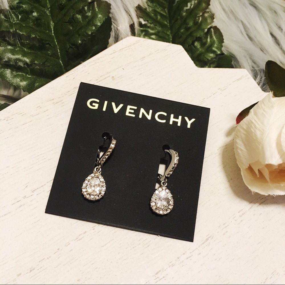 GIVENCHY Silver Teardrop Earrings